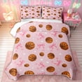 thumbnail image 2 of meiyoeat Cute Basketball Quilt King for Girls, Kawaii Pink Bow Star King Coverlet Set, 3-Piece, 1 Comforter and 2 Pillowcases, 2 of 7