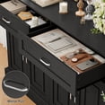 thumbnail image 6 of Homfa Black Kitchen Buffet Cabinet with 2 Drawers & 4 Doors, 55" W Sideboard Buffet Storage Cabinet with Shelves Credenza Cabinet for Dining Room, 6 of 7