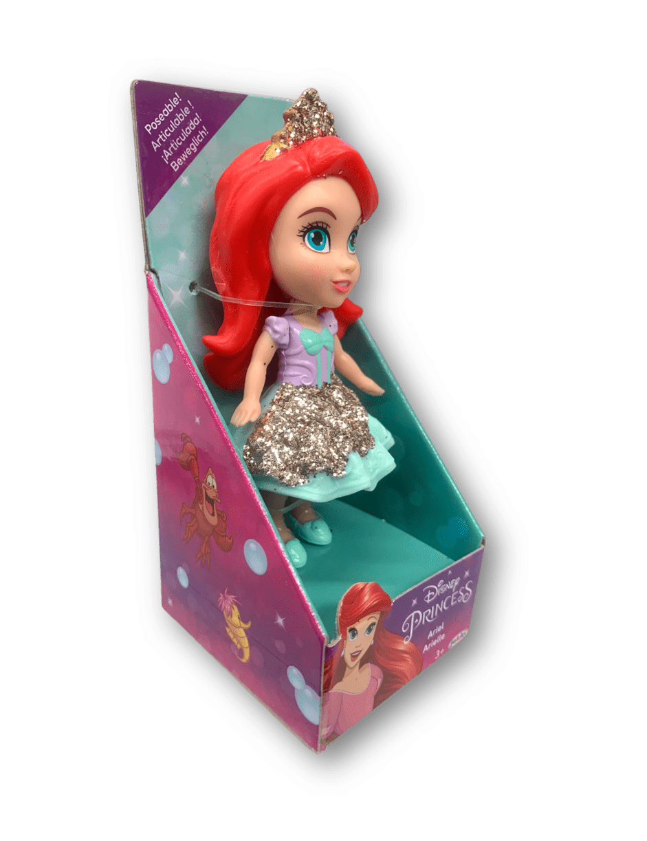 Disney Princess Ariel Blue Dress Mini Gold Glitter Toddler Doll New with Box