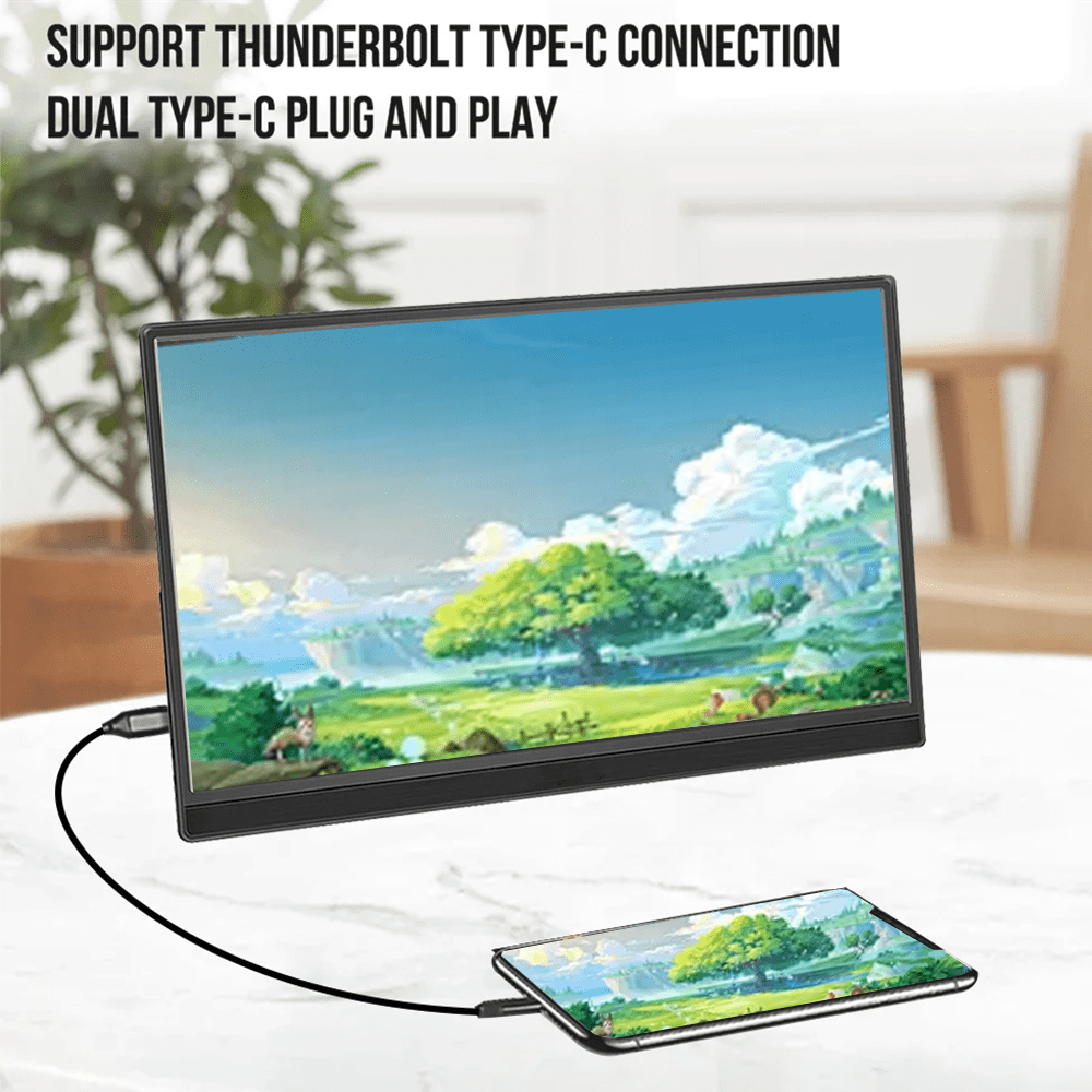 14 Inch Portable Touch Monitor 1920x1200, Ultra-Slim Plug-and-Play Second Screen for Laptop/PC, Ideal for Remote Workers & College Students