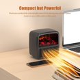 thumbnail image 4 of Calentador eléctrico para uso en interiores, calentador portátil de cerámica Ptc silencioso de 1000w/1500w para oficina en casa, ventilador pequeño para calentador de escritorio con chimenea con, 4 of 5