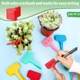 thumbnail image 4 of HOMEIORA Plant Labels Tags 100Pcs T-Type Plant Markers Plastic Plant Label Tags for Outdoor Garden Waterproof Plant Label Identification Stakes with Permanent Marking Pen (Red), 4 of 6