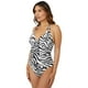 thumbnail image 1 of Gorgeous - Camiseta de Tankini Estampado de Cebra para Mujer (Negro, Blanco), 1 of 3