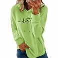 thumbnail image 2 of CQONEPT Womens Fleece Lined Hooded Swetashirts Print Long Sleeve Pullovers Tops Casual Fall Winter Clothes with Pockets Green 2XL, 2 of 7