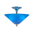 thumbnail image 1 of Semi empotrado con 2 bombillas mostradas en acabado cromado con 16 vidrios italianos azules, 1 of 1