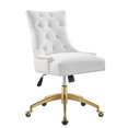 thumbnail image 1 of Modway Regent Tufted Performance Velvet Office Chair, Gold & White, 1 of 7