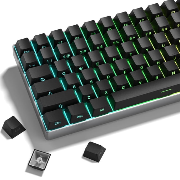 COSTOM 123 Keycaps, Side Print PBT Keycap 60 65 75 100 Percent, Shine Through Custom Key caps, Minimalist Style for MX Switche Keyboard,Black