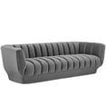 thumbnail image 3 of Modway Entertain Vertical Channel Tufted Performance Velvet Sofa and Armchair Set in Gray, 3 of 6