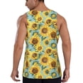 thumbnail image 3 of Fotbe Farmhouse Sunflower Pattern Men's Quick Dry Workout Tank Top Gym Muscle Tee Fitness Bodybuilding Sleeveless T Shirt Breathable Workout Shirt-3X-Large, 3 of 9