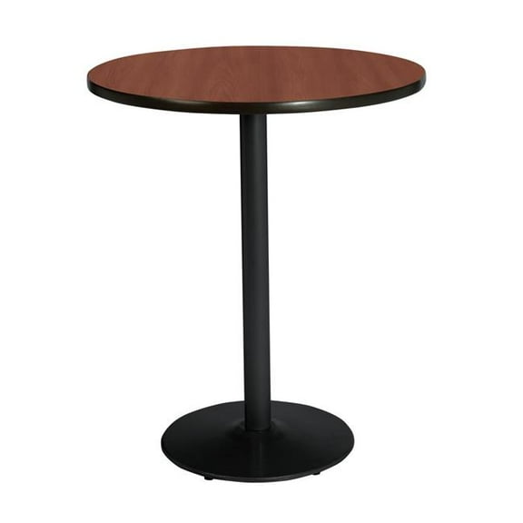 KFI Studios Mode 2.5' Round Bistro Table, Mahogany, Black Base