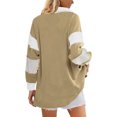 thumbnail image 7 of BLVB Womens Oversized Long Sleeve Sweatshirt Color Block V Neck Casual Loose Fall Pullover Tops, 7 of 7