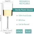 thumbnail image 2 of 6 Pack Plastic Wine Glasses - 10 Oz Plastic Wine Glasses with Stem - Disposable Wine Glasses Perfect for Parties & Weddings & Poolside & Outdoors & Camping & Valentine's Day, 2 of 17
