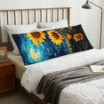 thumbnail image 4 of Yiaed Body Pillow Cover, Ultra Soft Microfiber Pillowcases, Breathable Long Pillow Case, Envelope Closure-Vintage Starry Sky Sunflower (20x54 inch)（Pillow core not included）, 4 of 5