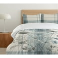 thumbnail image 4 of Ambesonne Floral Duvet Cover Set, Flower Bouquet Tartan Back, Calking, Pale Blue Grey and Ivory, 4 of 4