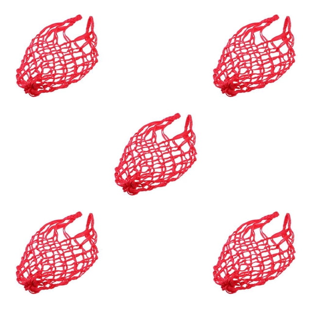 Baohd Sac en Filet pour Ballon 1/2/3/5 Sac de Transport pour Ballon de Basketball Filet de Rangement Support Rouge 5 Pcs