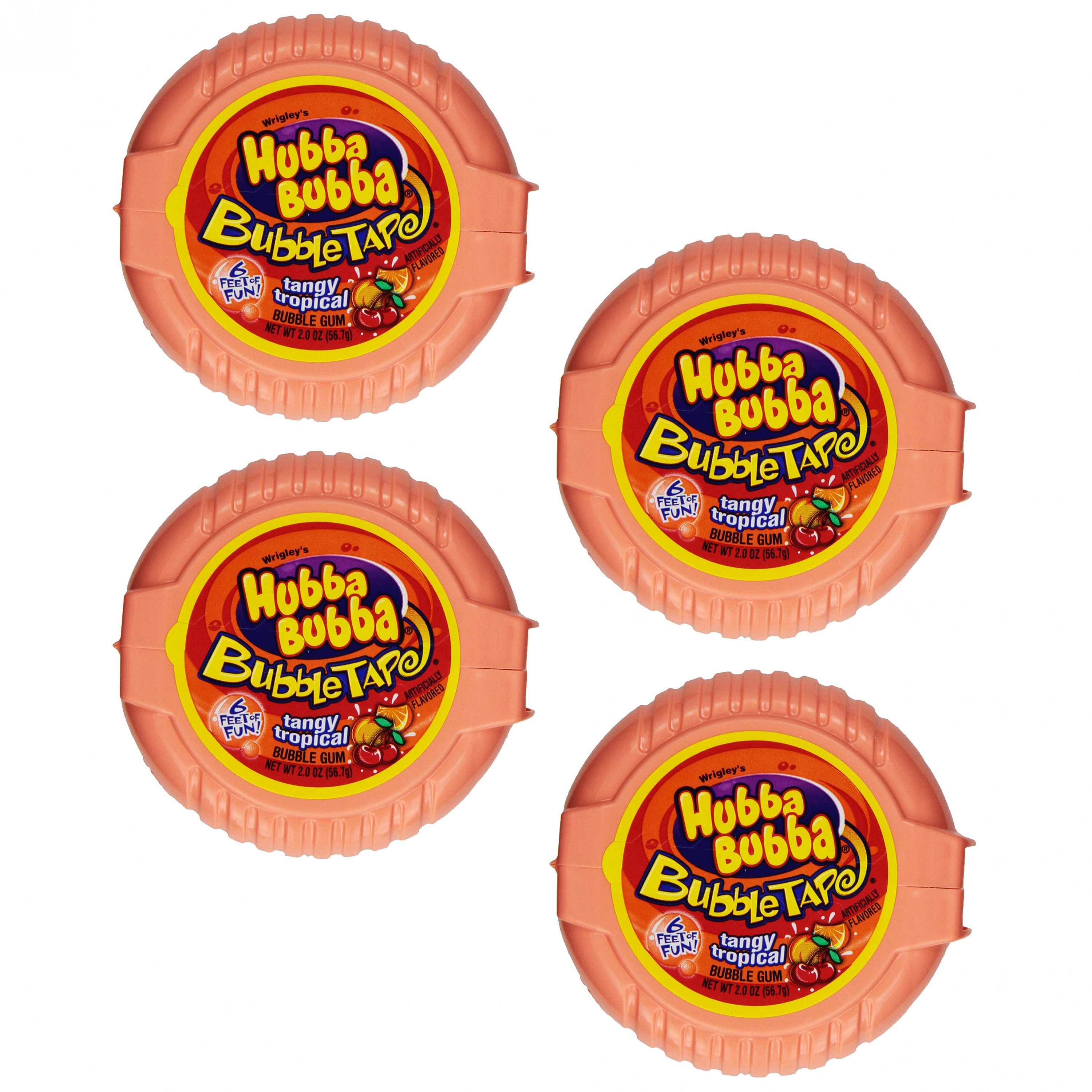 6 feet Hubba Bubba Tangy Tropical Juicy Bubble Roll Gum Tape pack of 4