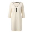 thumbnail image 4 of Sngxgn Womens Dress Long Lantern Sleeve Square Neck Tie Backless Dress Ruffle Elastic Waist A-Line Mini Dress(Beige,XL), 4 of 5