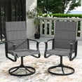 thumbnail image 6 of MRUAKA Patio Swivel Chairs Set of 2, Outdoor Dining Chairs Mid Back Padded All Weather Breathable Textilene Outdoor Swivel Chairs with Metal Rocking Frame for Lawn Garden Backyard Deck, Dark Gray, 6 of 8