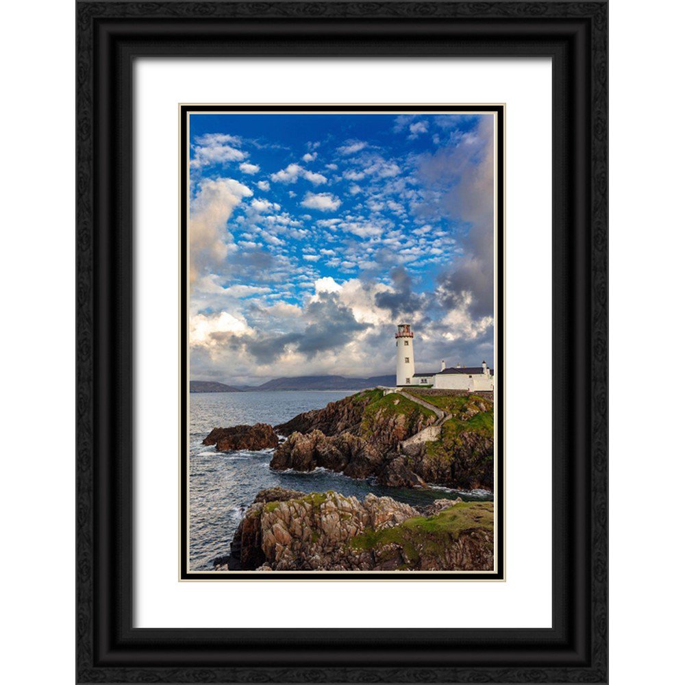 Haney, Chuck 17x24 Black Ornate Wood Framed with Double Matting Museum Art Print Titled - Fanad Head Lighthouse in County Donegal-Ireland