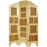 Oriental Furniture 5 1/2 ft. Tall Arc Top Photo Screen - Honey - 3 Panel