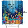 thumbnail image 2 of SPXUBZ Cartoon Tropical Fish Shower Curtain for Bathroom and Bathtubs, Blue Ocean Theme Waterproof Kids Bathroom Shower Curtain Thickening Washable Shower Curtain, 72" x 72" 12 Hooks Included, 2 of 5