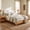 Oak + Beige, variant on Christopher Knight Home King Modern Wood Platform Bed with PU Upholstered Headboard, Walnut+Olive