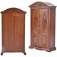 thumbnail image 3 of Dollhouse Miniature Wardrobe 1:12 Scale Dollhouse, Furniture Accessories Vintage Wooden Brown Double, 3 of 5