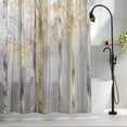 thumbnail image 2 of Grey Golden Forest Tree Branches Shower Curtain for Bathroom, Abstract Oil Painting Style Waterproof Shower Curtains Washable Quick Dry with Hooks Bathtub Curtains 36x72IN, 2 of 9