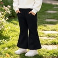 thumbnail image 5 of Spazoro Girls Flare Sweatpants, Solid Color Casual Side Pockets Elastic Waist Loose Fit Fashion Trousers Black Size 3 T, 5 of 8