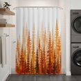 thumbnail image 2 of Orange Forest Fall Shower Curtain - Water Repellent Fabric Shower Curtains Washable, Orange Ombre Trees Watercolor Pine-Trees Decorative Polyester Cloth Bathroom Curtains Modern Bath Decor 72"x72", 2 of 8