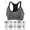 Gray * 3, variant on 3-Pack Women's Seamless Active Keyhole Mesh Racerback Sports Bra High Impact Padded Bras Workout Fitness Running Yoga Crop Tops "Size M"