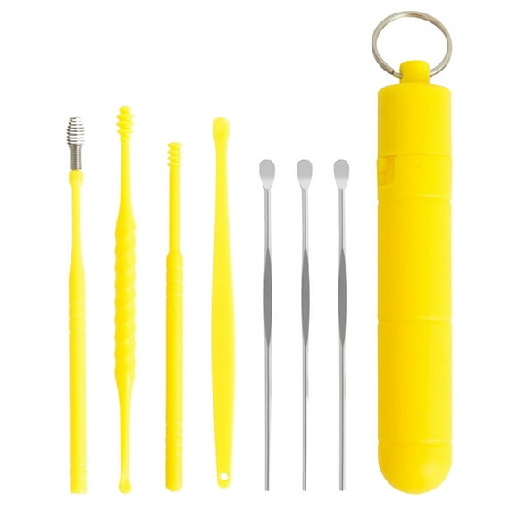 Spring Ear Wax Cleaner Tool Set,Stainless Steel Ear Cleansing Tool,Ear Curette Earwax Removal Kit With Storage Pimple Extractor