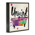 thumbnail image 3 of Stupell Industries Unwind Rainbow Colors Icon Bath Typography Painting Black Framed Art Print Wall Art, 12 x 12, 3 of 9