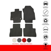 Ikon Motorsports Compatible with 19-24 Toyota RAV4 Nylon Car Floor Mats Carpet Front & Rear 4PC Set - Black