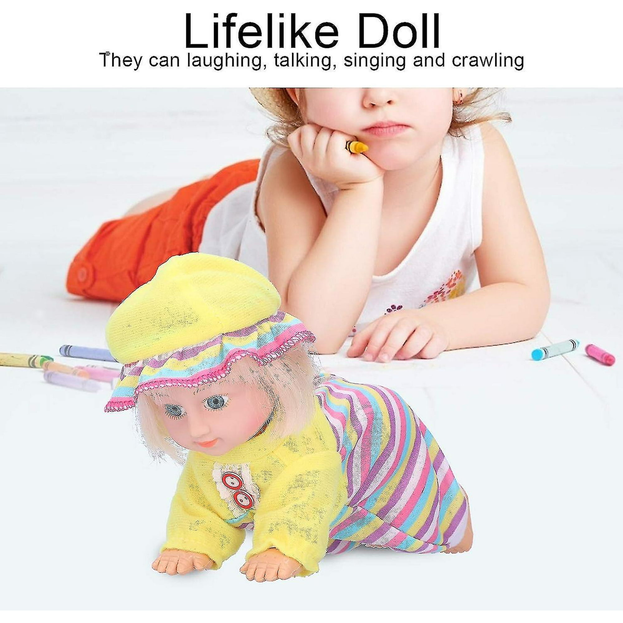 Crawling Doll Crawling Baby Doll Crawling Toy Interactive Kids Toy Laughing Talking Singing Crawling 11.5in L Girl Walmart