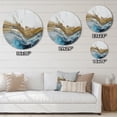 thumbnail image 4 of Designart "Modern Contemporary Abstract Grey and Gold IV" Abstract Marble Metal Round Wall Art, 4 of 5