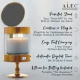 thumbnail image 5 of ALEC {Old Plastic Model} Clear Hurricane Automatic Candle Holder & Extinguisher with Rechargeable Timer Lid & Stand | Large Silver Pillar & Votive Candle Holders for Home Centerpiece Table Decorations, 5 of 7