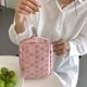 thumbnail image 5 of Bolsa de cosméticos Sincero con colgante de perla Bolsa de maquillaje portátil cremallera Patrón de relieve Amor, 5 of 10