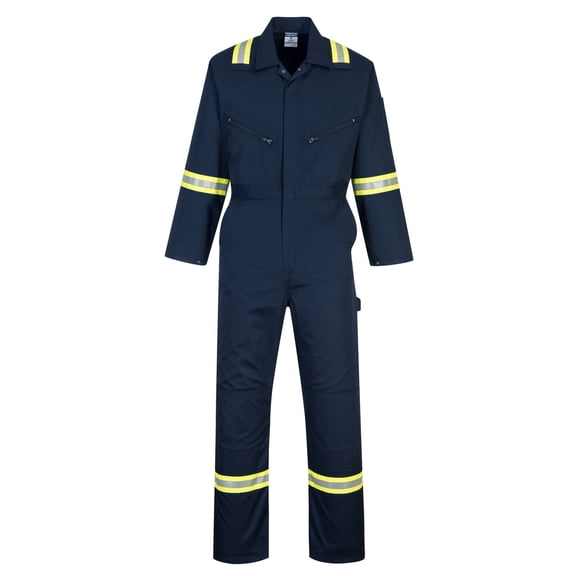 Portwest F128 Mens Modern Reflective Iona Extra Work Coverall Navy, 4X-Large