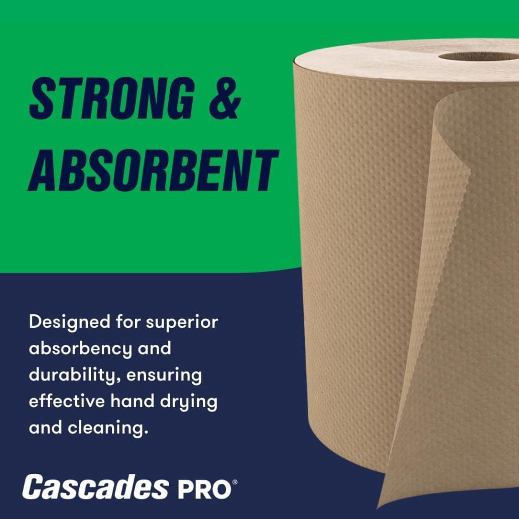 Cascades PRO Select Roll Paper Towels, 1-Ply, 7.9" X 800 Ft, Natural, 6/carton