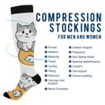 thumbnail image 2 of FORMRS Womens Knee High Socks Casual Long Thick Travel Daily Wear, 1 Pair, Gray Cute Cat, 2 of 6