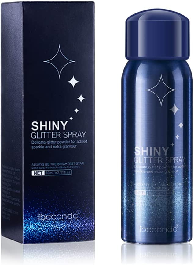 Glitter Spray for Hair and Body Make Up Long Lasting Shimmer Silver