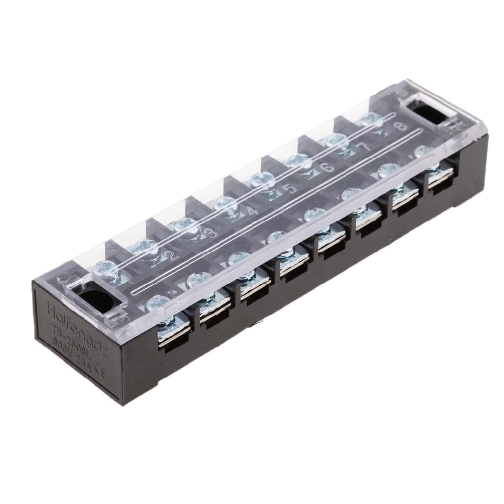 funtasica 5x8 Positions Rows Electric Wire Connector Strip Screw Terminal Pcs