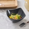 thumbnail image 5 of Dark Gray Square Melamine Bowl 3.31in Curved Serving Bowl for Salad Fruit Snacks Kitchen Countertop Party Home Table Decor, 5 of 6