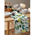 thumbnail image 6 of Table Runner Dresser Scarves 72 Inch Long, Watercolor Farm Lemon Yellow Fruit Linen Dining Table Runners Green Leaves with Flowers Tabletop Scarf for Wedding Holiday Party Kitchen, 6 of 7