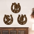 thumbnail image 6 of Yunuuuoa 2 Packs Wooden Horseshoe Shaped Openwork Hanging Ornament for Wall Door Window Decor Rustic Farmhouse Western Home Party Wedding Celebration Decorative Hanging Sign, 6 of 7