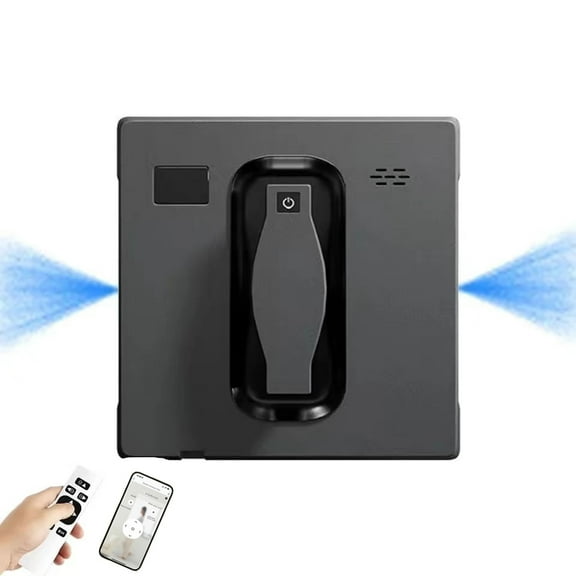Electric Window Cleaner Robot Gray With Smart Remote & APP Control, Dual Water Sprayer High Suction Glass Window Washer for Home With 6x Glass Cleaning Mops