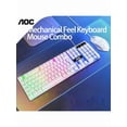 thumbnail image 1 of Keyboard And Mouse Set KM100 Mechanical Feel Keyboard   Gaming Mouse With Precise Tracking Colorful Backlight System For Immersive Gaming Splash-Proof And Durable Design Black,White, 1 of 9