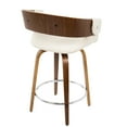 thumbnail image 5 of Elisa Mid-Century Modern Counter Stool in Walnut and Cream Fabric by LumiSource - Set of 2, 5 of 7