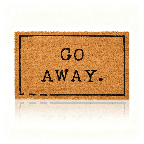 RLESO Go Away Doormat Funny Welcome Mat-17X30 In,Natural Coir-Outdoor Welcome Mat&Doormat Outdoor Entrance Funny Welcome Mat